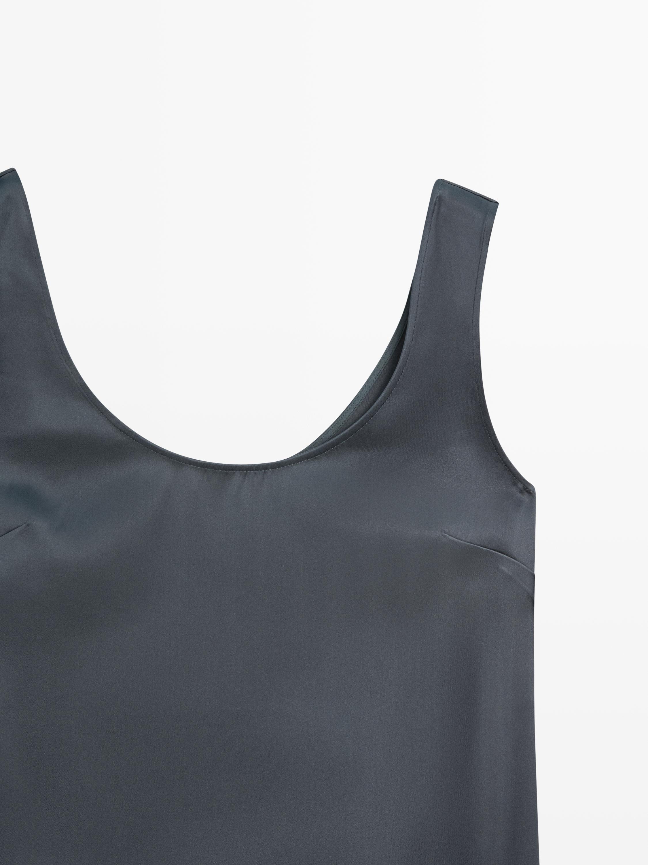 Short flowing satin dress